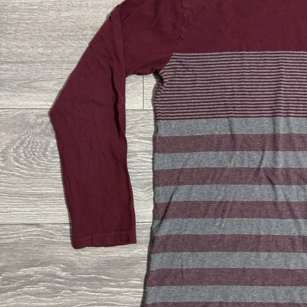 Place Big Boy Burgundy Stripped Long Sleeves‎ Hooded Pullover Shirt Size 16